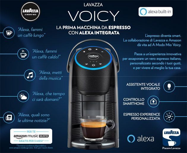 Lavazza A Modo Mio Voicy la prima macchina da espresso con Alexa integrata  