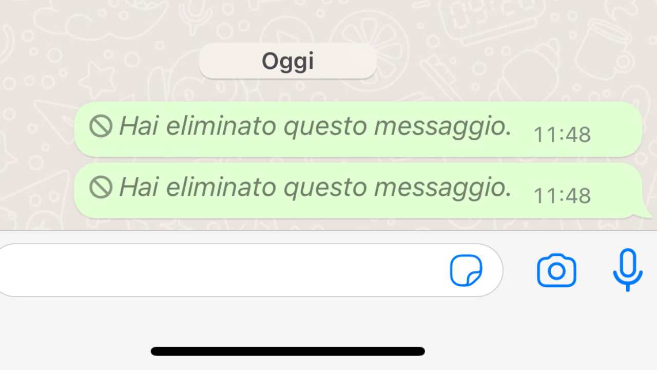 Messaggi cancellati WhatsApp
