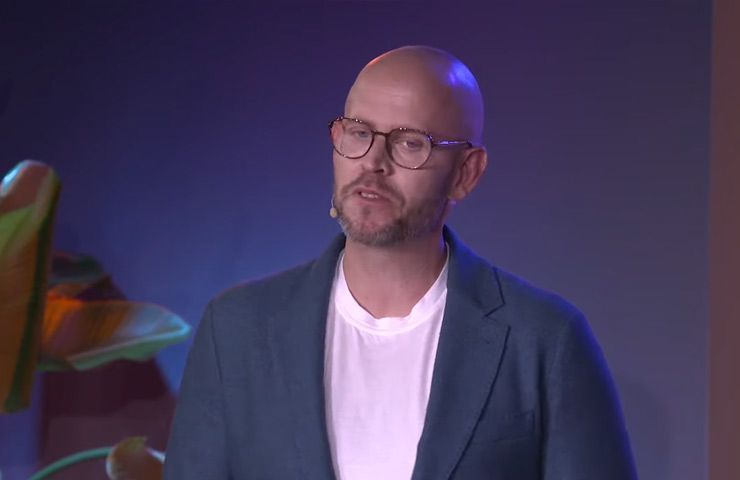 CEO di Spotify Daniel Ek durante conferenza (ottobre 2023)