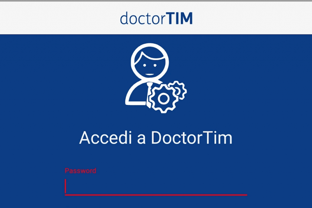 DoctorTIM - schermata app di accesso iniziale