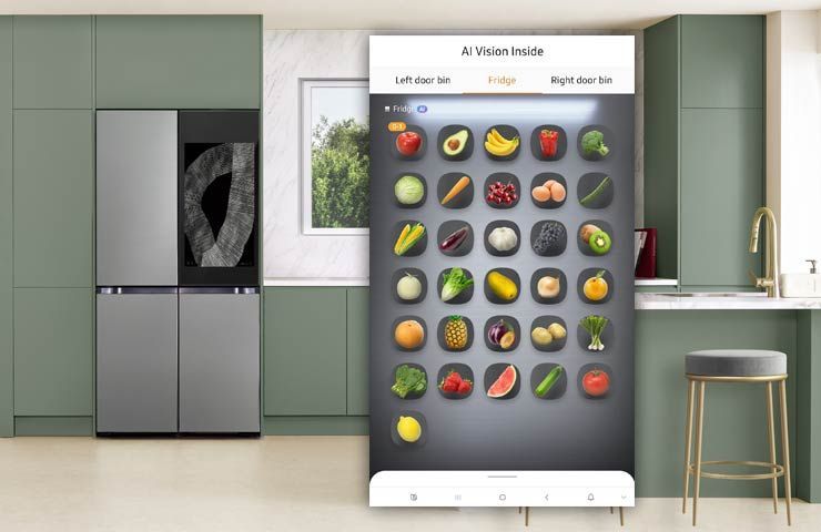 Immagine di una lista di alimenti generata da AI Vision Inside su Family Hub+