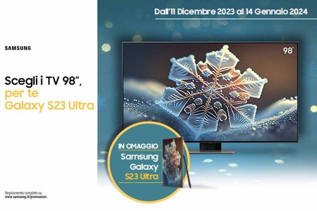 foglio informativo promozione Samsung Members che regala Galaxy S23 Ultra con TV promozionati
