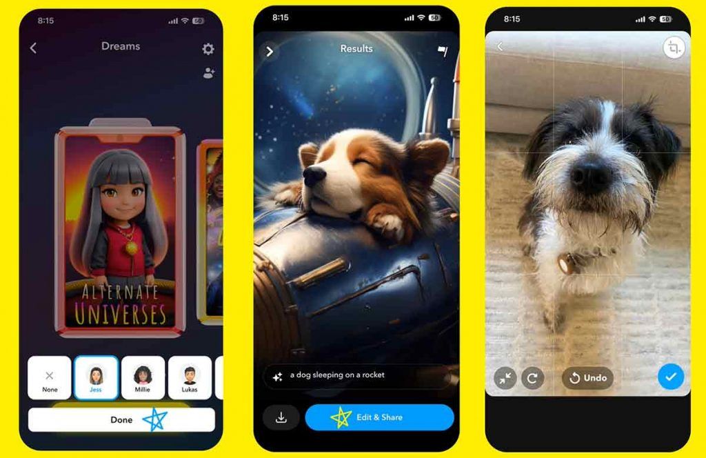 alcuni strumenti basati su ia generativa per abbonati a Snapchat+