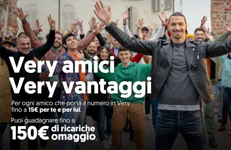 Very Mobile, iniziativa 'Porta un amico in Very' fino al 31 gennaio 2024 