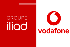 loghi Iliad Group e Vodafone