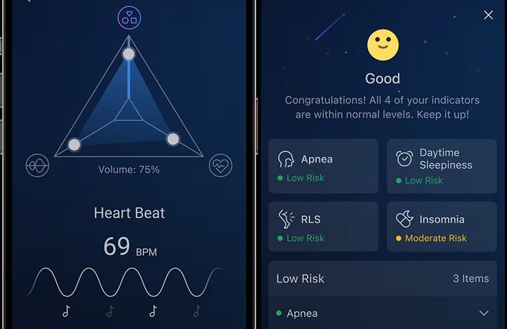 esempio di analisi dati da Amazfit Helio Ring nella Zepp App