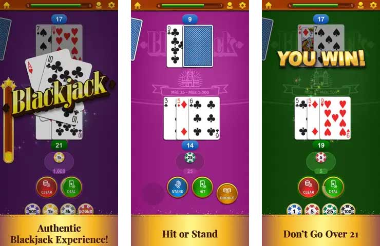schermate gioco Blackjack by MobilityWare+ incluso in Apple Arcade