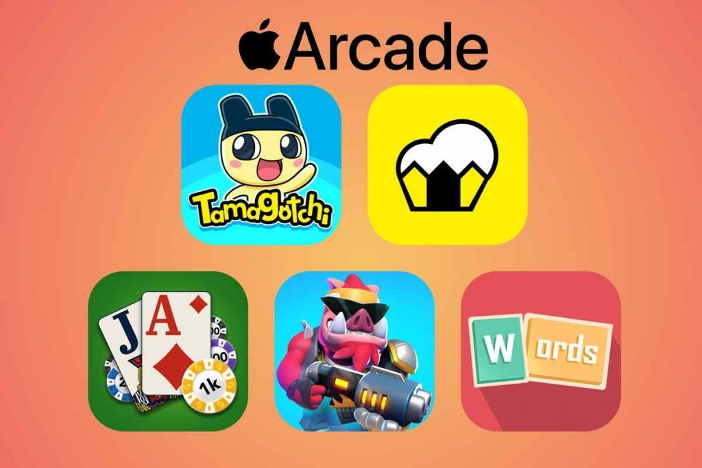 Apple Arcade - icone giochi Tamagotchi Adventure Kingdom, Cornsweeper, Blackjack
