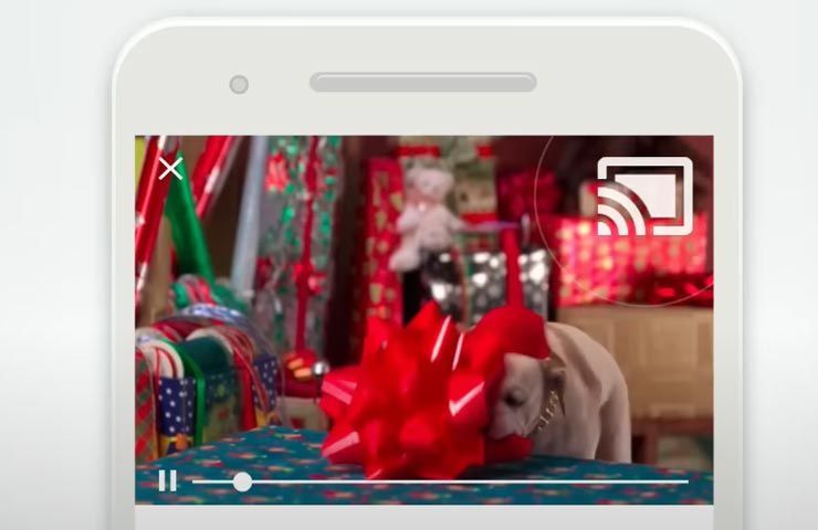esempio di lancio video da smartphone Android su Chromecast tramite pulsante 'Cast'