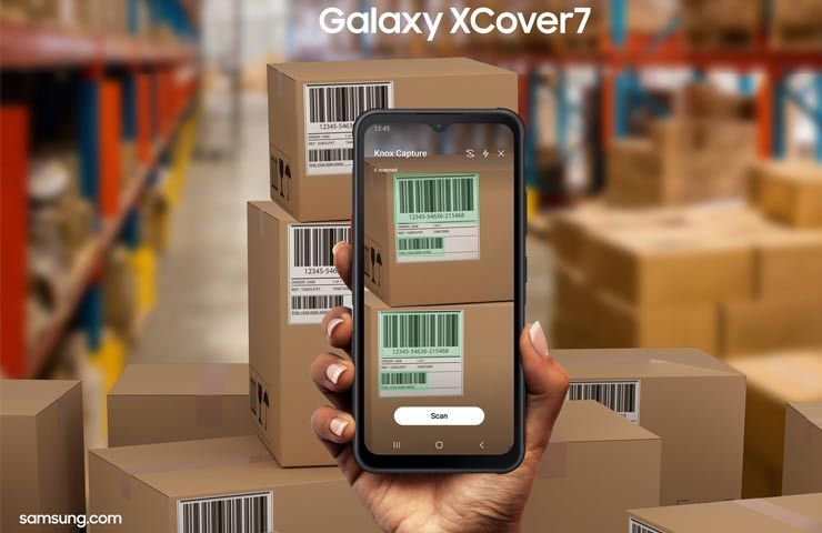 Funzione 'Knox Capture' per la scansione rapida dei codici a barre in uso su Samsung Galaxy XCover7