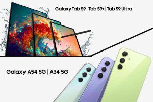 foto promozionali di Samsung Galaxy A54 5G, A34 5G e Galaxy Tab S9 Series