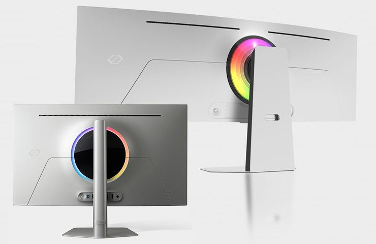 lato posteriore dei monitor Samsung Odyssey OLED G8 (G80SD) e Odyssey OLED G9 (G95SD)