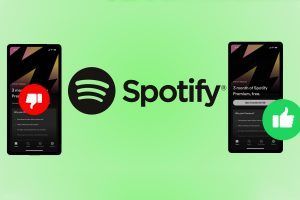 Spotify, schermate con e senza acquisti in-app sui dispositivi Apple
