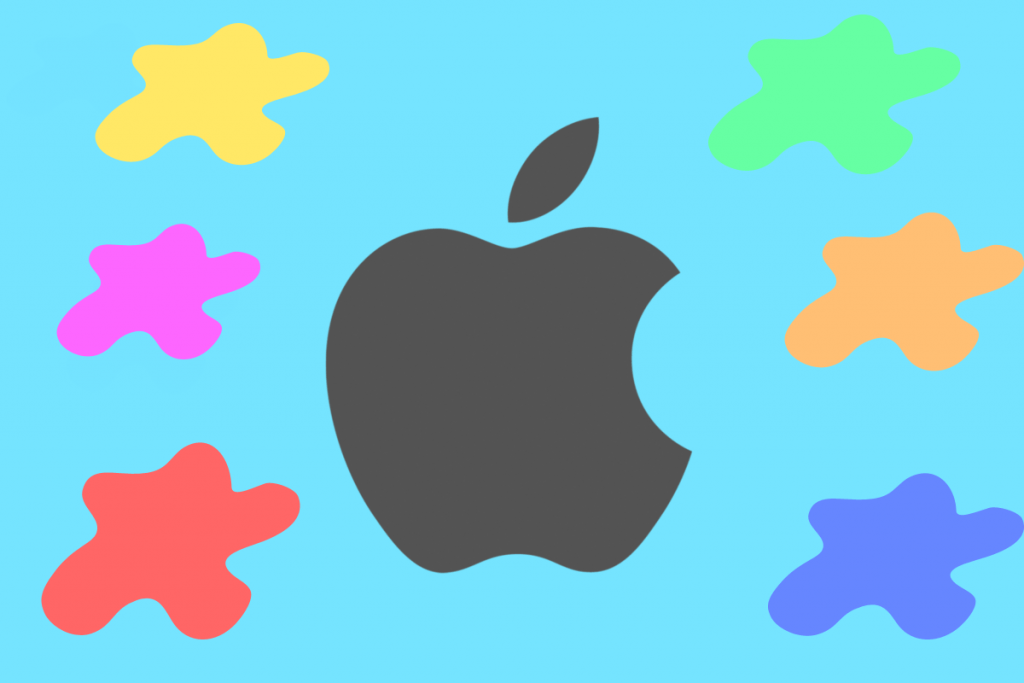logo Apple con sfumature di colore attorno