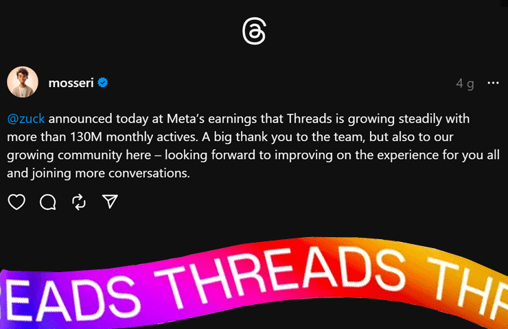 Adam Mosseri annuncia 130 milioni di utenti su Threads