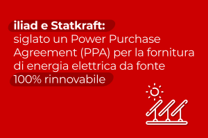 Accordo Iliad e Statkraft per energia elettrica pulita