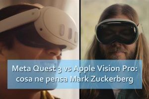 persone che indossano i visori Meta Quest 3 e Apple Vision Pro