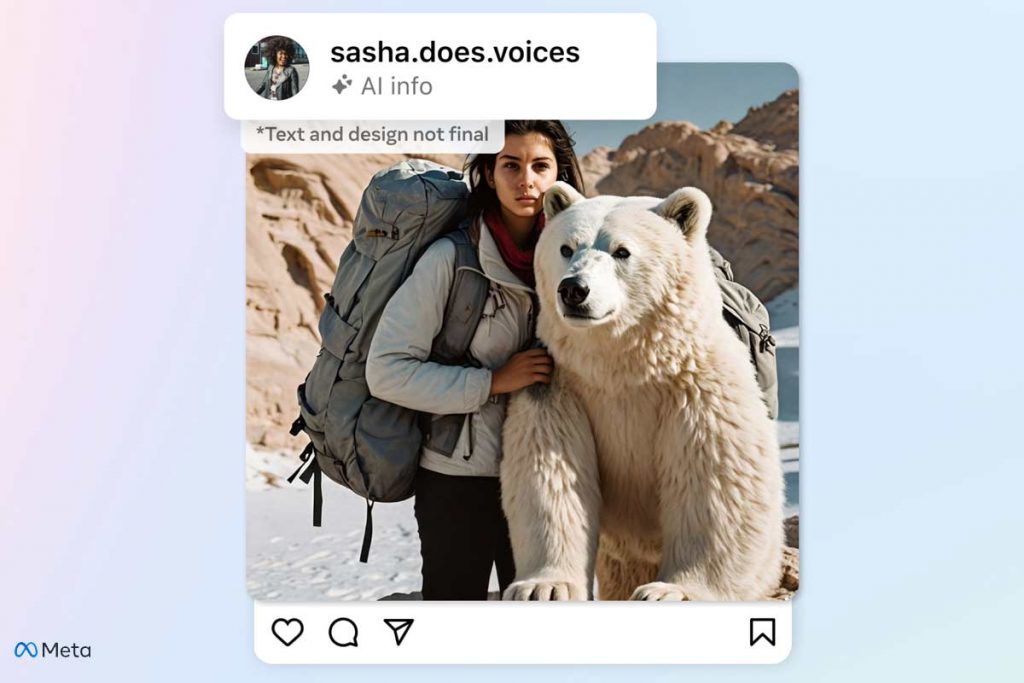 esempio di immagine creata da Meta AI condivisa su Instagram