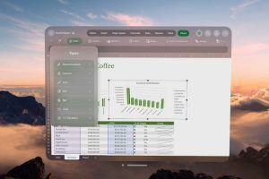 schermata Microsoft 365 Excel sul visore Apple Vision Pro