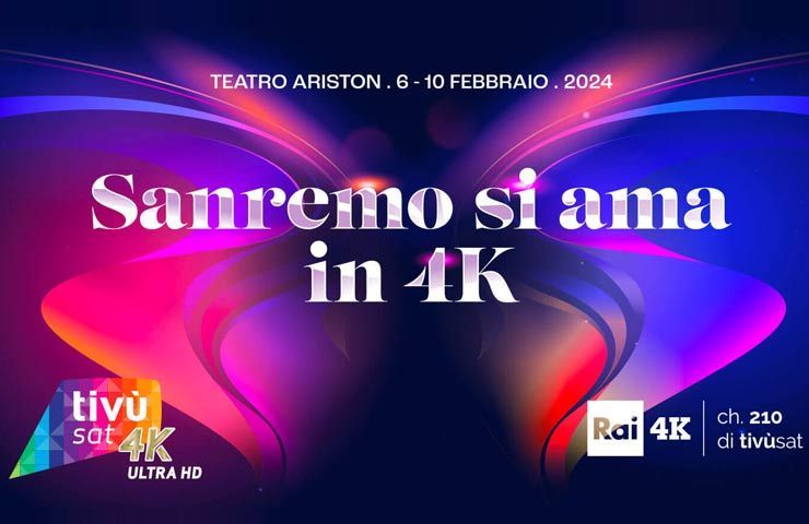 Sanremo 2024 in 4k sul satellite di Tivùsat