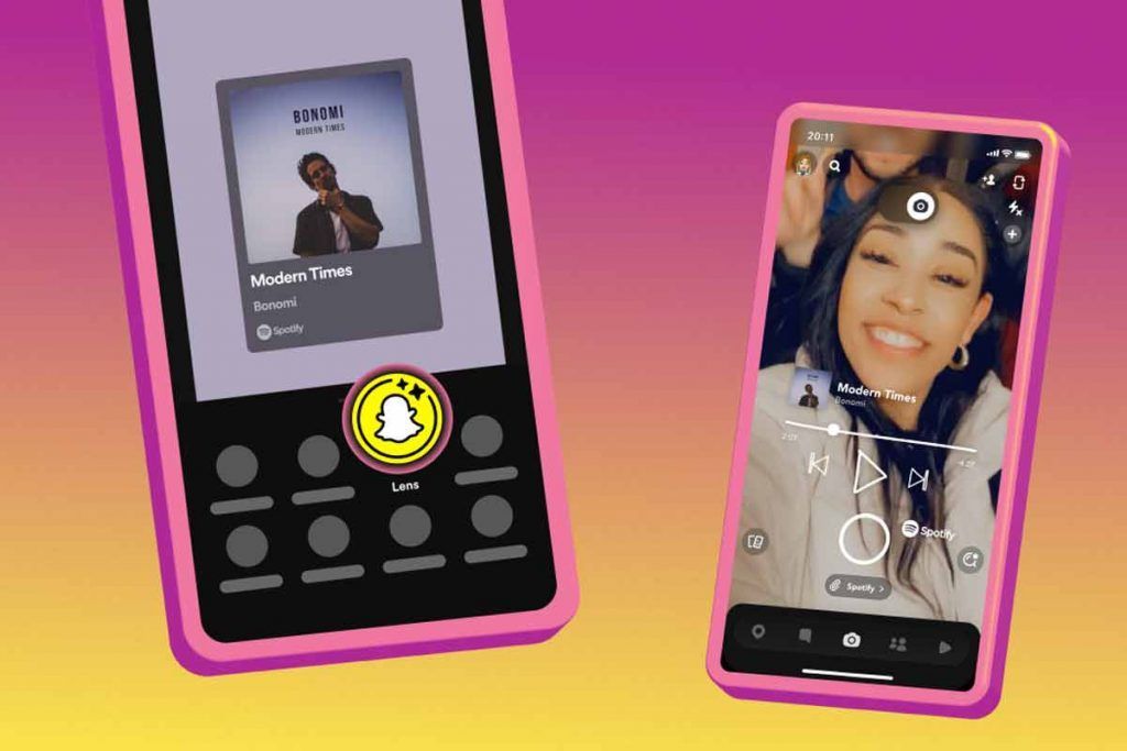Snapchat - Lente 'Share Track Lens' con Spotify