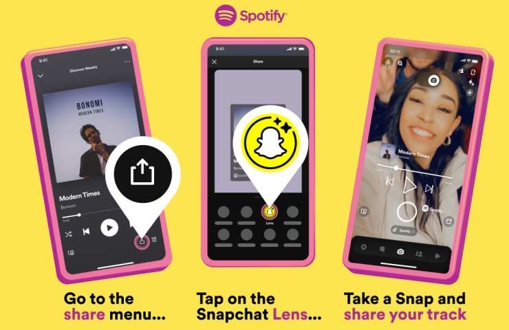 Snapchat - guida per condividere brani da Spotify con 'Share Track Lens'