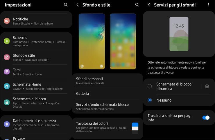 come si imposta la schermata di blocco dinamica su Samsung Galaxy