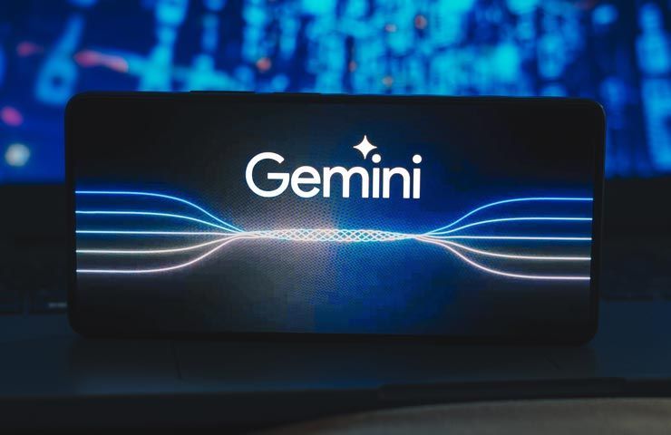 logo Google Gemini IA su schermo smartphone
