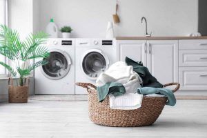 lavatrice, asciugatrice e bucato