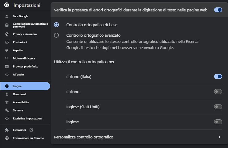 Google Chrome - come abilitare il correttore ortografico computer