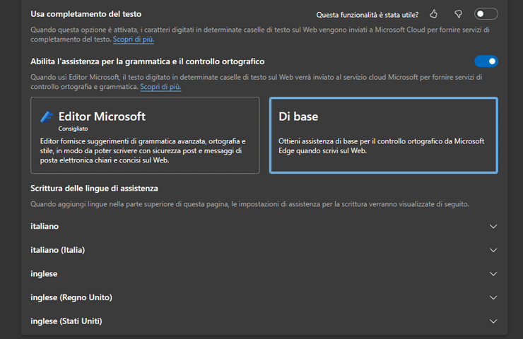 Mozilla Edge - come abilitare il correttore ortografico