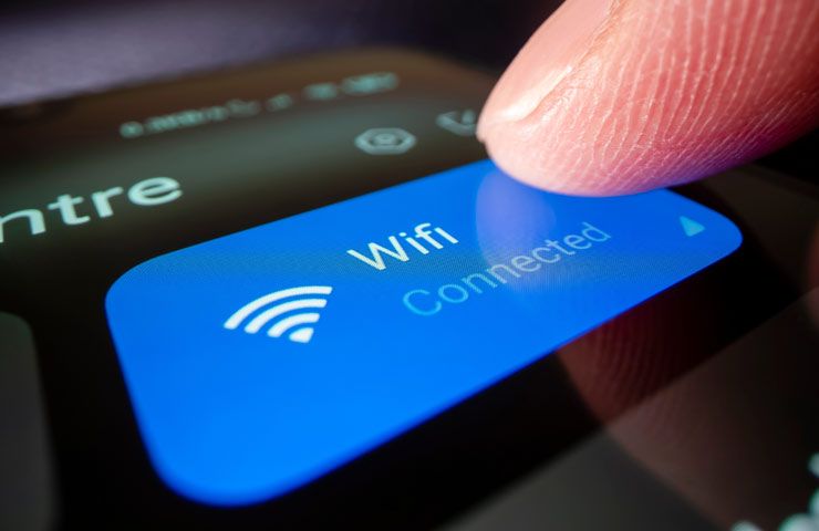 dispositivo mobile connesso in WiFi