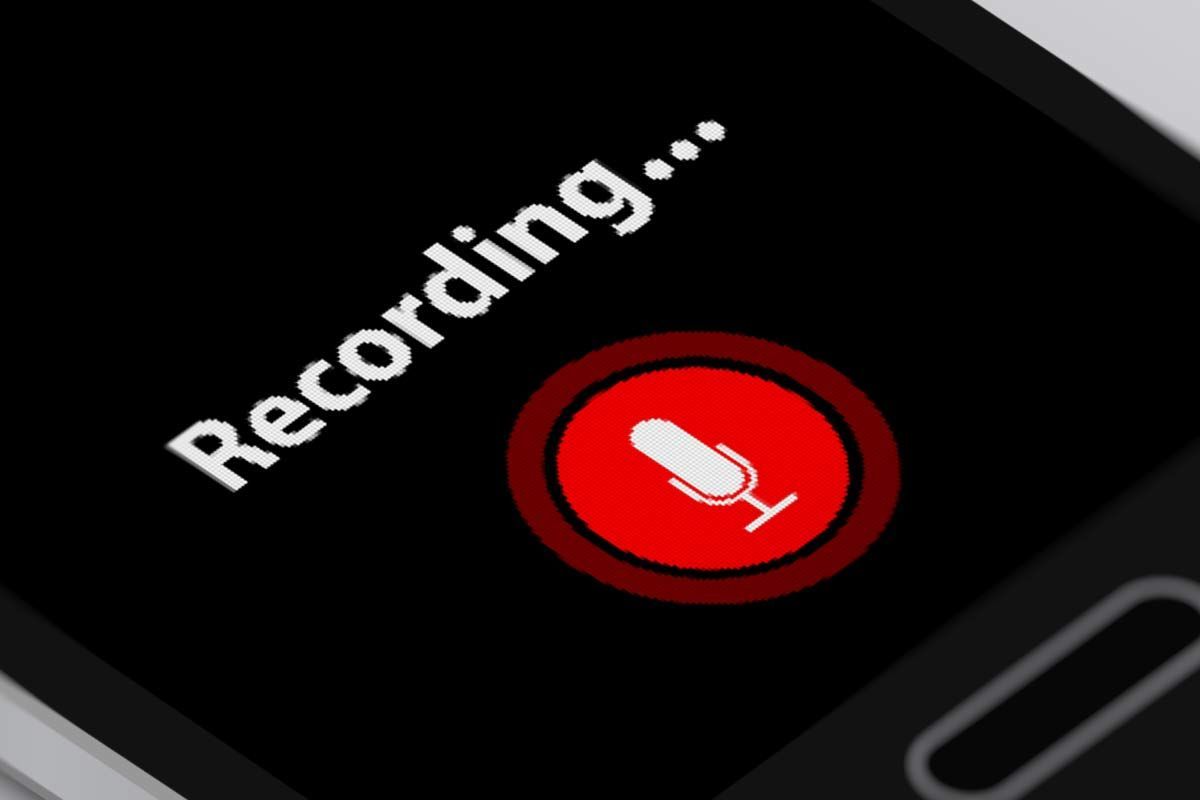 schermata di registrazione audio con lo smartphone