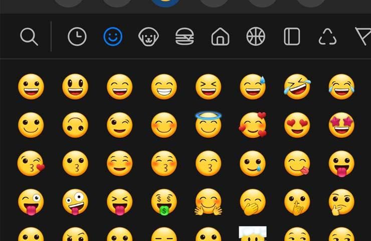 selettore emoji in Tastiera Samsung